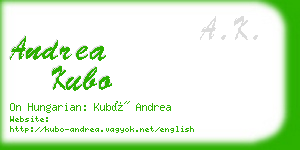 andrea kubo business card